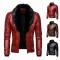 New European and American Punk: Men's Autumn/Winter Detachable Fur Collar, Rivet-studded Leather Jacket
