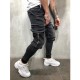 2025 European and American: Men's Multi-Pocket Hip-Hop Washed Casual Sweatpants, Tapered Jeans, Fall/Winter Men's Fashion