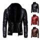 New European and American Punk: Men's Autumn/Winter Detachable Fur Collar, Rivet-studded Leather Jacket