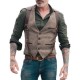 Men's Fashion: New European and American Retro Vests, Popular Leather Patchwork Casual Vests