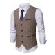 Men's Fashion: New European and American Retro Vests, Popular Leather Patchwork Casual Vests