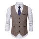 Men's Fashion: New European and American Retro Vests, Popular Leather Patchwork Casual Vests