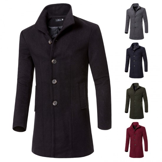 Men's Autumn and Winter Export Style: Korean-style Mid-length Coats, Men's Wool Trench Coats