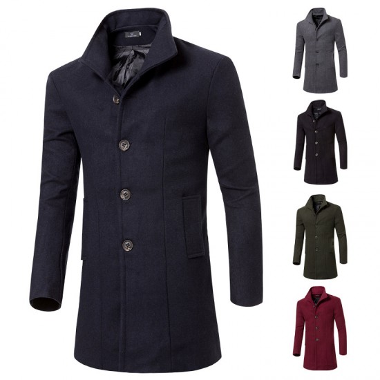 Men's Autumn and Winter Export Style: Korean-style Mid-length Coats, Men's Wool Trench Coats
