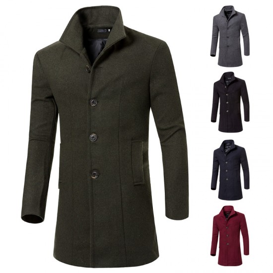Men's Autumn and Winter Export Style: Korean-style Mid-length Coats, Men's Wool Trench Coats