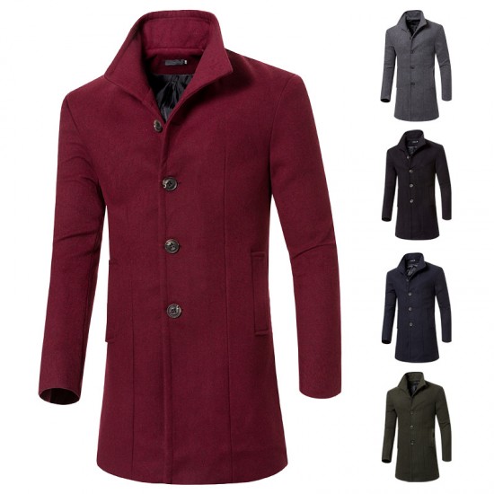 Men's Autumn and Winter Export Style: Korean-style Mid-length Coats, Men's Wool Trench Coats