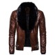 New European and American Punk: Men's Autumn/Winter Detachable Fur Collar, Rivet-studded Leather Jacket