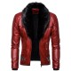 New European and American Punk: Men's Autumn/Winter Detachable Fur Collar, Rivet-studded Leather Jacket