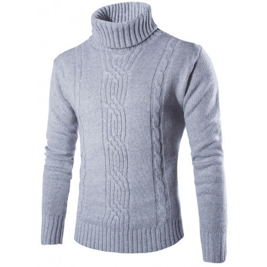 Men's Autumn/Winter Turtleneck Pullover: Fashionable Solid Color Sweater, Casual New Knit Cardigan
