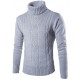 Men's Autumn/Winter Turtleneck Pullover: Fashionable Solid Color Sweater, Casual New Knit Cardigan