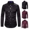 2025 European-sized Export New: Men's Autumn and Winter Dark-toned Gothic-style Rivet Long-Sleeved Performance Shirts
