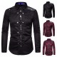 2025 European-sized Export New: Men's Autumn and Winter Dark-toned Gothic-style Rivet Long-Sleeved Performance Shirts