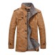 Men's Fall/Winter Fashion European and American Fur Collar and Fleece Motorcycle Leather Jacket
