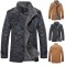 Men's Fall/Winter Fashion European and American Fur Collar and Fleece Motorcycle Leather Jacket