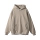 Men's Fleece Hooded Sweatshirt: Heavyweight Thickened American-Style Loose Jacket, Solid Color Hooded Sweatshirt