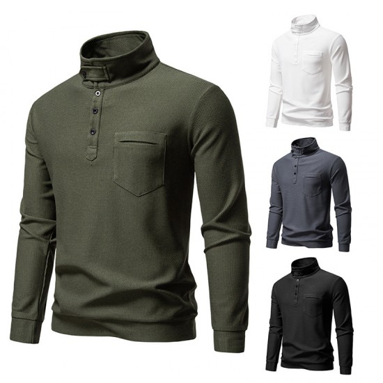 2025 New Casual Half-Placket Stand Collar Sweatshirt: Men's Stand Collar Cardigan Casual Jacket