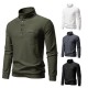 2025 New Casual Half-Placket Stand Collar Sweatshirt: Men's Stand Collar Cardigan Casual Jacket
