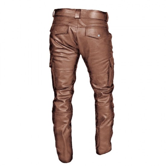 Spring/Autumn New Punk European and American Gothic Style: Dark Rock Motorcycle Leather Pants, Men's Casual American PU Leather Trousers