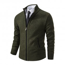 Fall/Winter: Men's Stand-Up Collar Fashion Cardigan Sweater, Men's Jacket, Large Size, New Knitted Men's Sweaters