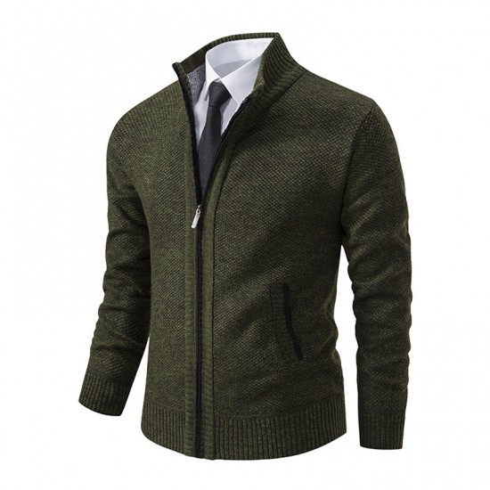 Fall/Winter: Men's Stand-Up Collar Fashion Cardigan Sweater, Men's Jacket, Large Size, New Knitted Men's Sweaters
