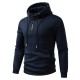 2025 European Size New Men's Simple Casual Hooded Sweatshirt: Zipper Design