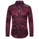 2025 European-sized Export New: Men's Autumn and Winter Dark-toned Gothic-style Rivet Long-Sleeved Performance Shirts