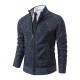Men's Autumn/Winter Cardigan Casual Sweater: Plush Thickened Stand-up Collar Knitted Jacket