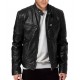 Fall/Winter Business Zippered Cardigan PU Leather Stand-Up Collar Jacket: Men's Leather Casual Outerwear