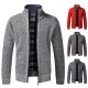 2025 Men's Autumn/Winter New Plush Thickened Large Size Sweater Jacket: Stand Collar Cardigan Sweater Jacket