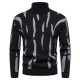 Men's High-Neck Round Neck Plaid Jacquard Personalized Super Soft Sweater Jacket