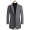 Autumn/Winter Men's Mid-Length Solid Color Tweed Trench Coat: Fashionable Casual Cardigan