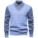 European Size 2025 Autumn/Winter New Men's Fake Two-Piece Knitted Fashion Shirt Collar Jacket: Men's Casual Sweater