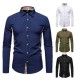 2025 European Size Autumn New Men's Paisley Pattern Colorblock Casual Long Sleeve Shirt