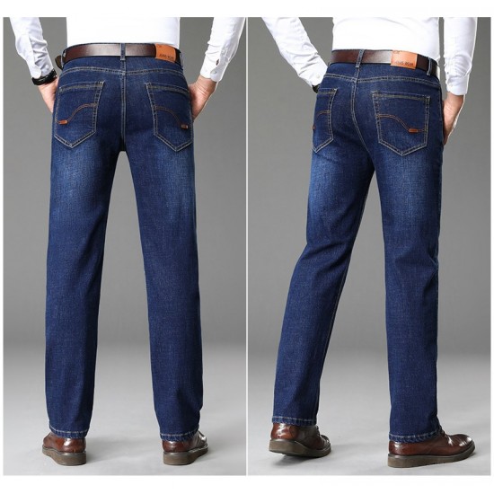 Spring/Autumn New Plus-Size Men's Casual Basic Straight-Through Denim Pants