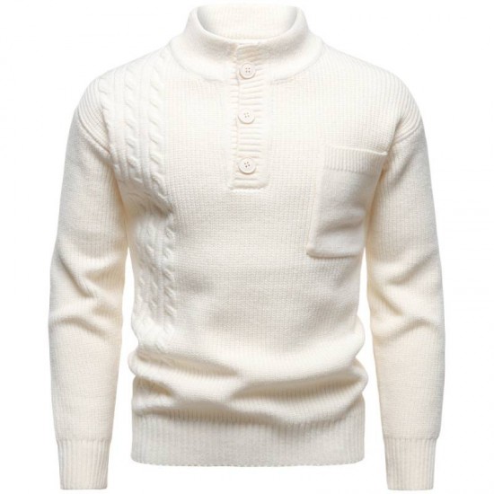 2025 Autumn/Winter New Men's British-style Stand-Up Collar Sweater: Fashionable Casual Sweater