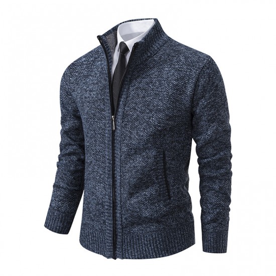 Fall/Winter: Men's Stand-Up Collar Fashion Cardigan Sweater, Men's Jacket, Large Size, New Knitted Men's Sweaters