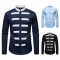 2025 European Size New Fall/Winter Men's Patchwork Design Stand-Up Collar Colorblock Casual Long-Sleeved Shirt