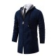 Autumn/Winter Men's Mid-Length Cardigan Sweater: Fleece Cardigan Hooded Jacket, Cardigan Sweater