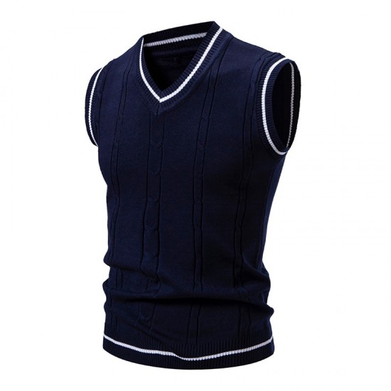 Autumn/Winter New Men's Cardigan Vest: Fashion Casual Colorblock Vest