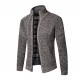 2025 Men's Autumn/Winter New Plush Thickened Large Size Sweater Jacket: Stand Collar Cardigan Sweater Jacket