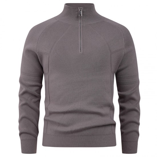 Autumn/Winter Men's Half-Zip Knitted Sweater: Lazy-Style Pullover Jacket, Loose Underwear