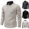 2025 Autumn/Winter Men's Fake Two-Piece Knitted Casual Shirt Collar Jacket: Fashionable Sweater