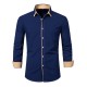Spring/Summer New Men's Fashion: Men's Casual Colorblock Shirts, Men's Fashion Long-Sleeved Business Shirts