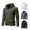 2025 European Size New Fall/Winter Men's Simple Casual Long-Sleeved Hooded T-Shirt: Zipper Design