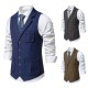 Wholesale Men's Herringbone Single-Breasted Lapel Vest