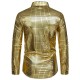 New Men's Casual Checkered Gold Stamping Stage Costume: Banquet Fashion Long-sleeved Shirt