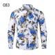 Spring/Autumn New AliExpress Men's Rose Print Plus-size Long-sleeved Shirt: Men's Patterned Shirt