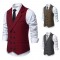 Autumn/Winter Men's Business Suit Vest: British Retro Herringbone Vest, Men's Casual Workwear Vest