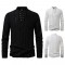 2025 European Size New Tie-Strap V-Neck Long Sleeve Shirt: Men's Luxury Jacquard Breathable Top