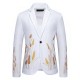 2025 Spring and Summer: Men's Casual New Palace-style Wheat Ear Print Slim-fit Suits